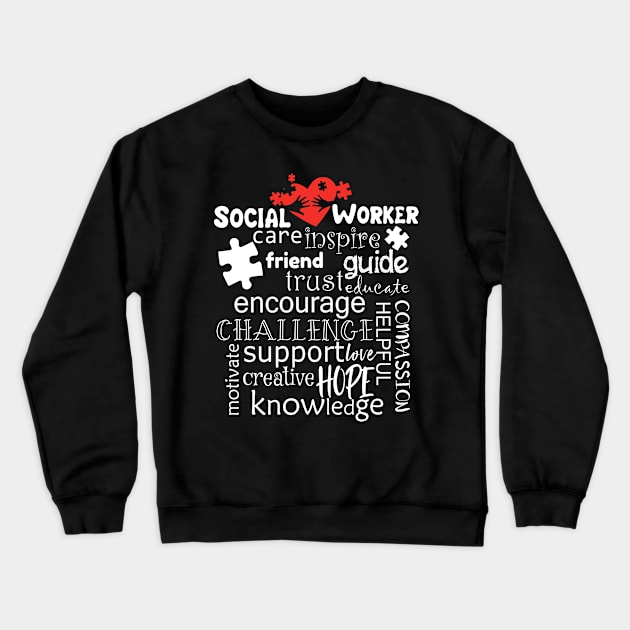 Awesome Social Worker Gift Product Graduation Social Work Design Crewneck Sweatshirt by Linco